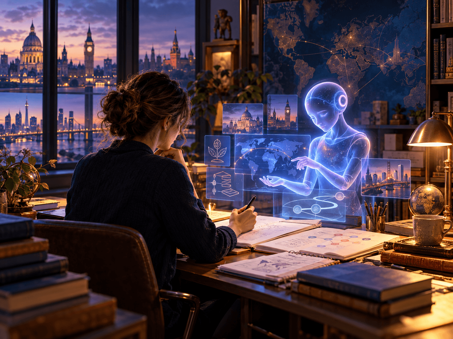 An education expert collaborating with an AI system over a learning roadmap